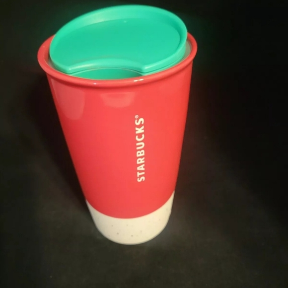 New NoTagStarbucks 2017 Holiday Red Joyful Ceramic Traveler 12 fl oz Tumbler Mug - Picture 5 of 9